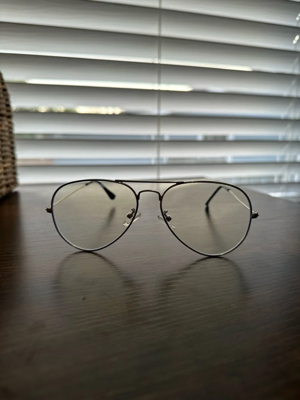 Aviator Blue-Tint blue light clear and silver glasses